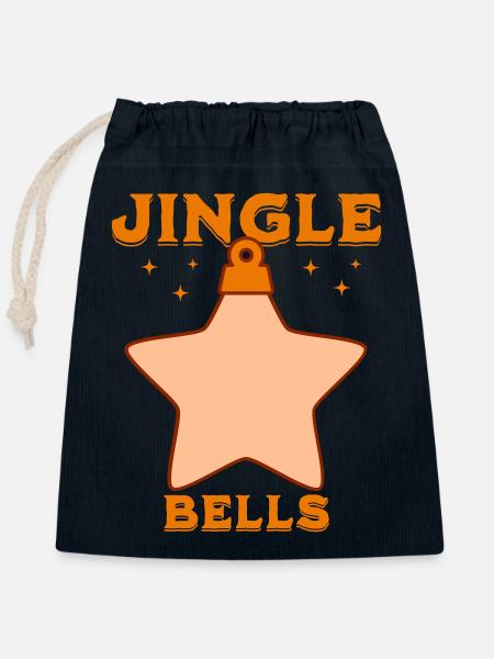 Weihnachts-Design Bells - Verschließbarer Geschenkbeutel aus Baumwolle (25x30cm) - Navy