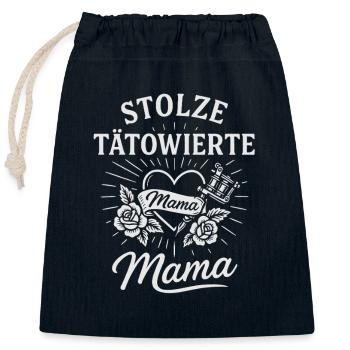 Stolze tätowierte Mama – Tattoo Design für Mütter - Verschließbarer Geschenkbeutel aus Baumwolle (25x30cm) - Navy - Vorne