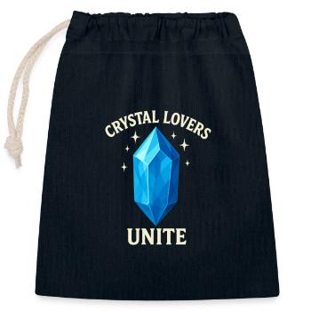 Crystal Love - Closable cotton gift bag (25x30cm) - navy - Front