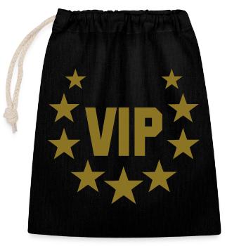 vip star - Sac cadeau en coton avec cordon (25 x 30 cm) - noir - Devant