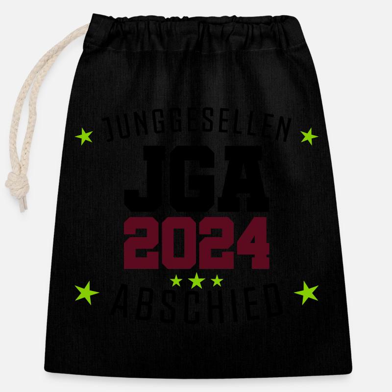 Enterrement de vie de garçon enterrement de vie de garçon 2024 - Sac cadeau en coton avec cordon (25 x 30 cm) - noir