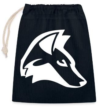 Fuchskopf, Weiße Silhouette Design, Tierdesign - Verschließbarer Geschenkbeutel aus Baumwolle (25x30cm) - Navy - Vorne