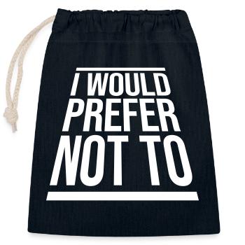 Je préfère ne pas - Sac cadeau en coton avec cordon (25 x 30 cm) - bleu marine - Devant