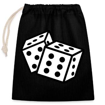 cube - Closable cotton gift bag (25x30cm) - black - Front