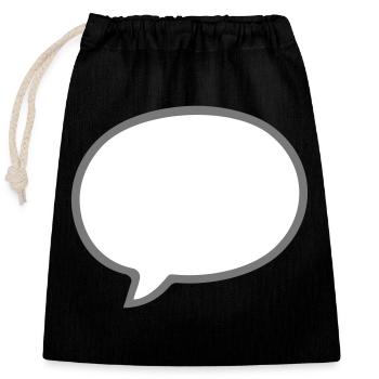 Comic design speech bubble - Closable cotton gift bag (25x30cm) - black - Front