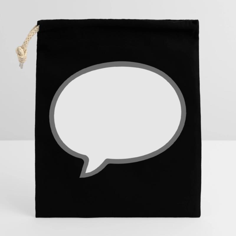 Comic design speech bubble Closable cotton gift bag (25x30cm)