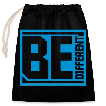 Be different Logo Design - Closable cotton gift bag (25x30cm) - black - Front