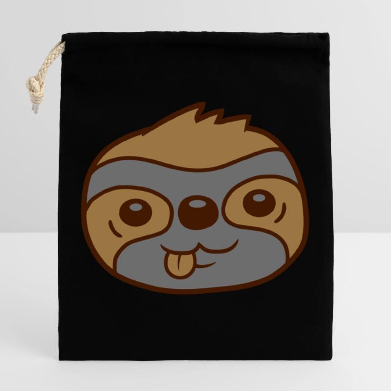 Face Sloth Comic Head Closable cotton gift bag (25x30cm)