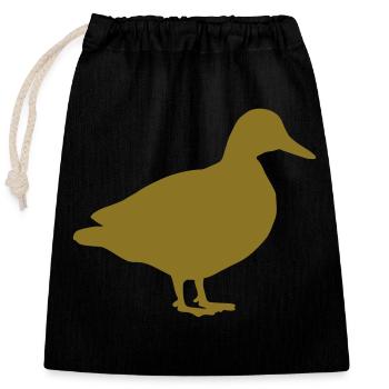 duck - Closable cotton gift bag (25x30cm) - black - Front