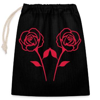 Roses - Sac cadeau en coton avec cordon (25 x 30 cm) - noir - Devant