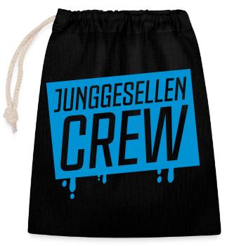 junggesellen crew - Verschließbarer Geschenkbeutel aus Baumwolle (25x30cm) - Schwarz - Vorne