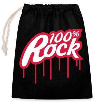 100% Percent Musique Rock Timbre Graffiti Drops - Sac cadeau en coton avec cordon (25 x 30 cm) - noir - Devant