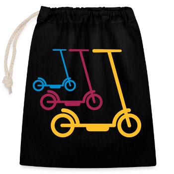 scooter électrique scooter scooter électrique fun enfant - Sac cadeau en coton avec cordon (25 x 30 cm) - noir - Devant