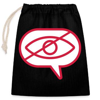 Ne pas voir l’œil visuel - Sac cadeau en coton avec cordon (25 x 30 cm) - noir - Devant