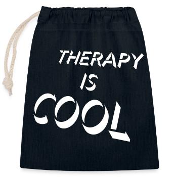 therapy is cool Quote - Closable cotton gift bag (25x30cm) - navy - Front