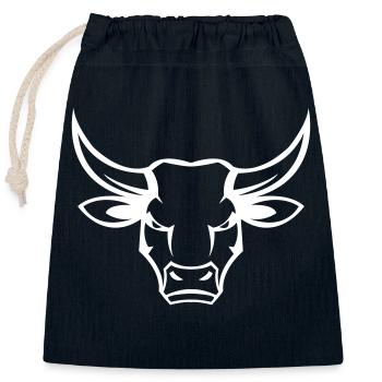 stier bull - Verschließbarer Geschenkbeutel aus Baumwolle (25x30cm) - Navy - Vorne