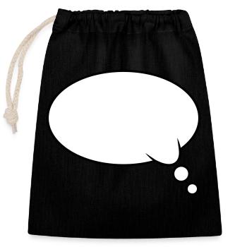Thought Bubble Design - Closable cotton gift bag (25x30cm) - black - Front