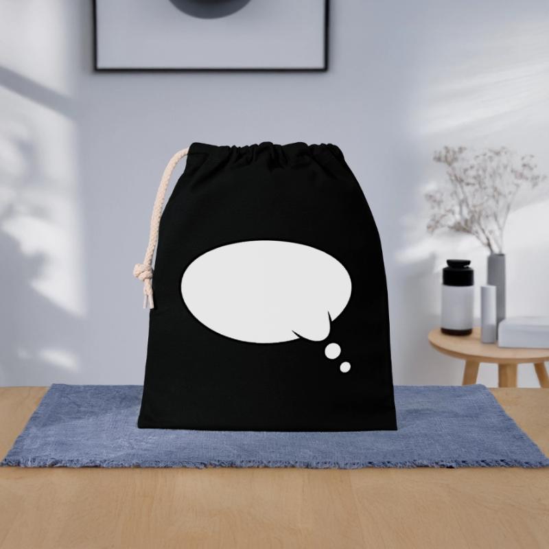 Thought Bubble Design Closable cotton gift bag (25x30cm)