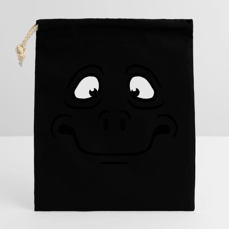 Insecure Anxious Comic Cartoon Face Closable cotton gift bag (25x30cm)