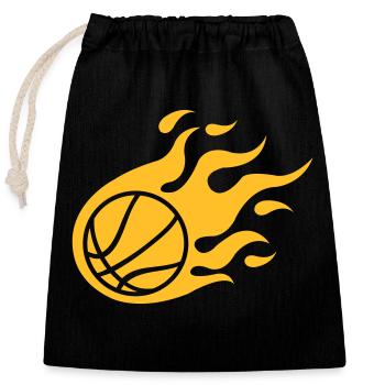 basketball fire - Verschließbarer Geschenkbeutel aus Baumwolle (25x30cm) - Schwarz - Vorne