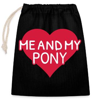 Me and my pony - Sac cadeau en coton avec cordon (25 x 30 cm) - noir - Devant