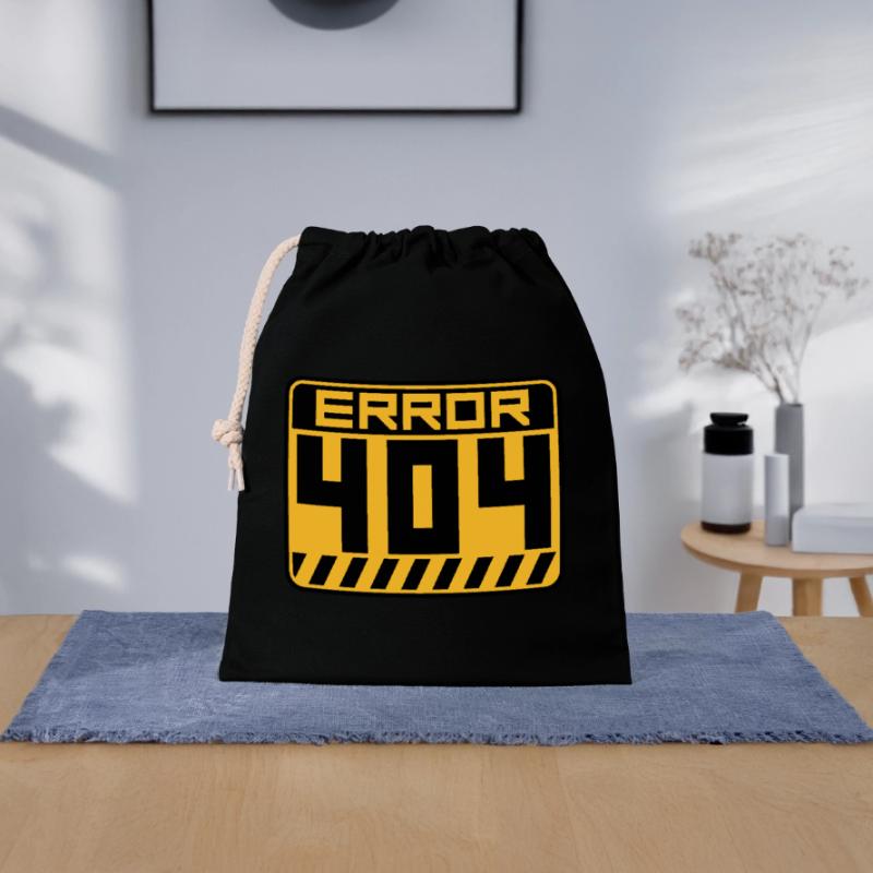 Error 404 Shield Warning Closable cotton gift bag (25x30cm)