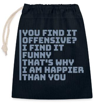 You find it offensive - Closable cotton gift bag (25x30cm) - navy - Front