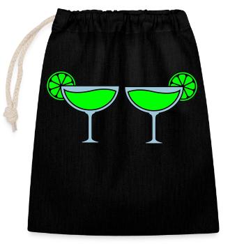 cocktails - Verschließbarer Geschenkbeutel aus Baumwolle (25x30cm) - Schwarz - Vorne