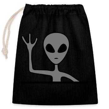 Vagues extraterrestres mâles grises - Sac cadeau en coton avec cordon (25 x 30 cm) - noir - Devant