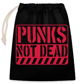 punks not dead quote - Closable cotton gift bag (25x30cm) - black - Front