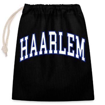 Haarlem - Closable cotton gift bag (25x30cm) - black - Front