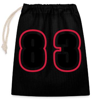 83 Number College - Closable cotton gift bag (25x30cm) - black - Front