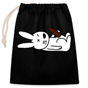 drunken_bunny - Closable cotton gift bag (25x30cm) - black - Front