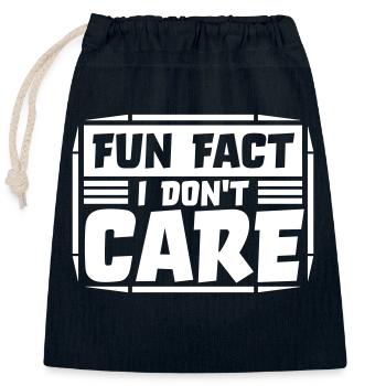 I dont care fact - Verschließbarer Geschenkbeutel aus Baumwolle (25x30cm) - Navy - Vorne