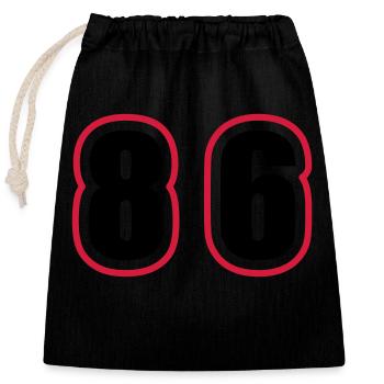 86 Number College - Closable cotton gift bag (25x30cm) - black - Front