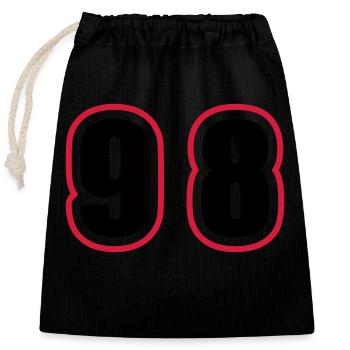 98 Number College - Closable cotton gift bag (25x30cm) - black - Front