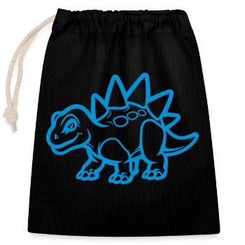 Bande dessinée de dinosaures - Sac cadeau en coton avec cordon (25 x 30 cm) - noir - Devant