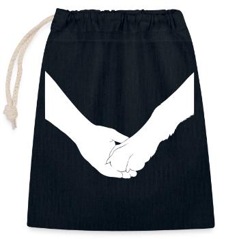 Hand Pfote - Verschließbarer Geschenkbeutel aus Baumwolle (25x30cm) - Navy - Vorne