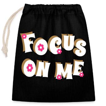 Focus on Me - Closable cotton gift bag (25x30cm) - black - Front