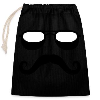 motard jupe dure moustache barbe visage été co - Sac cadeau en coton avec cordon (25 x 30 cm) - noir - Devant