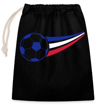 France Soccer - Closable cotton gift bag (25x30cm) - black - Front