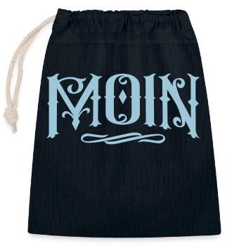 moin - Closable cotton gift bag (25x30cm) - navy - Front