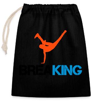 Breakdance Breaking - Closable cotton gift bag (25x30cm) - black - Front