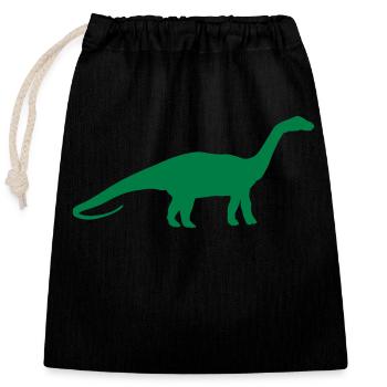 dino - Verschließbarer Geschenkbeutel aus Baumwolle (25x30cm) - Schwarz - Vorne