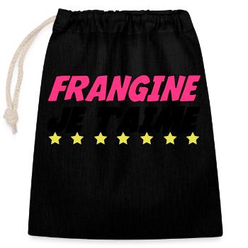 FRANGINE JE t 'aime - Sac cadeau en coton avec cordon (25 x 30 cm) - noir - Devant
