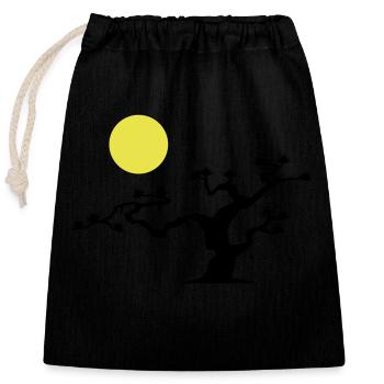 Japanese Tree - Closable cotton gift bag (25x30cm) - black - Front