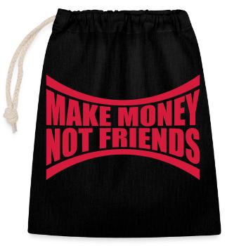 Saying Make Money - Closable cotton gift bag (25x30cm) - black - Front