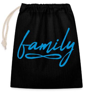 Infinite symbol family - Closable cotton gift bag (25x30cm) - black - Front