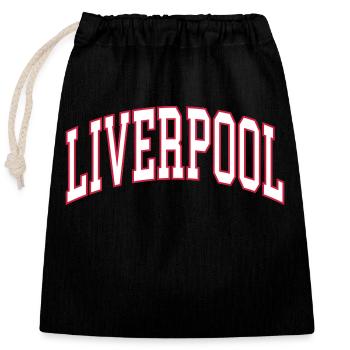 Liverpool - Closable cotton gift bag (25x30cm) - black - Front