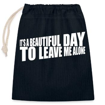 leave me alone day - Verschließbarer Geschenkbeutel aus Baumwolle (25x30cm) - Navy - Vorne
